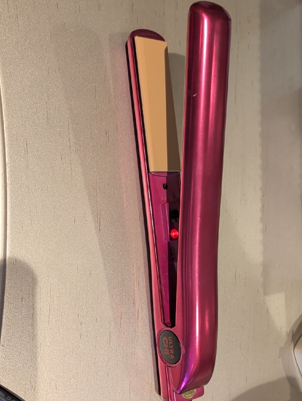 ULTRA CHI Metallic Pink Hair Straightener with Gold Plates